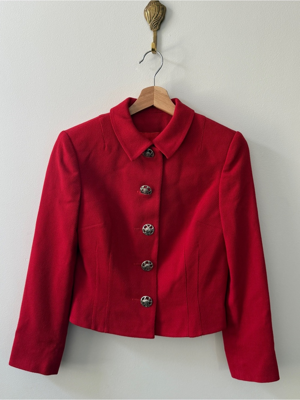 Vintage Gianni Versace Couture Red Cropped Medusa Jacket | Made in Italy | 90s